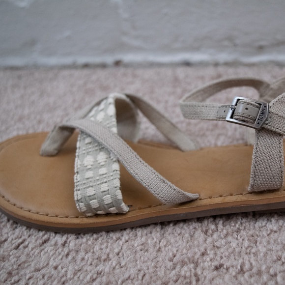 Toms Beige Canvas Lexie Sandals - Picture 4 of 5